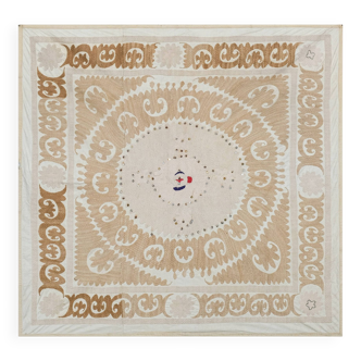 Hand knotted rug, vintage Turkish rug 130x136 cm