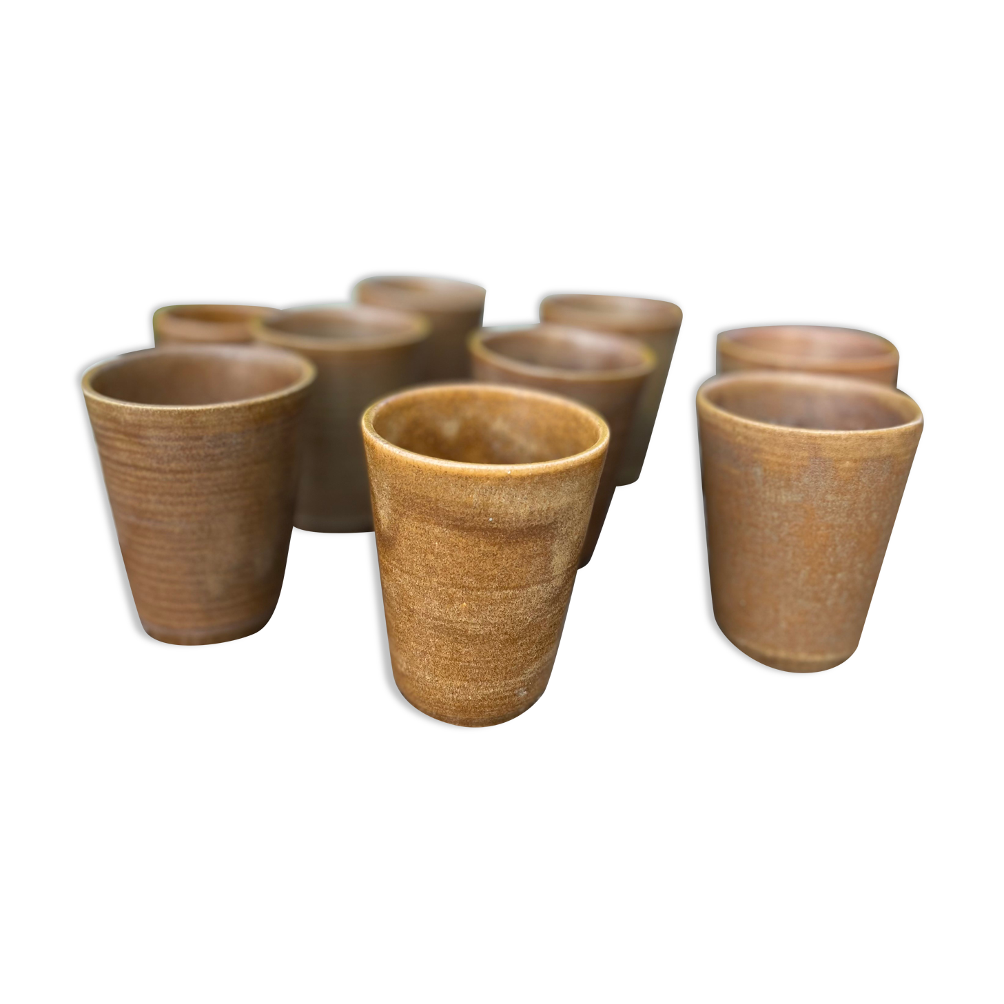Set of 9 sandstone glasses from the Digoin manufacture