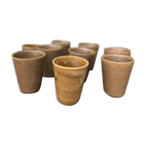 Set of 9 sandstone glasses from the Digoin manufacture