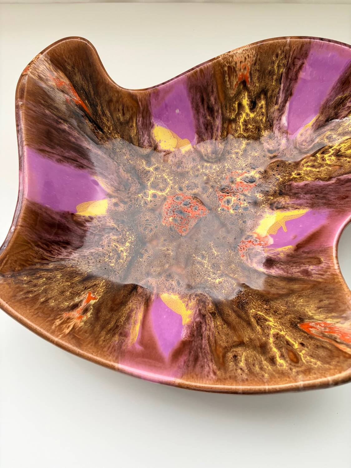 Vintage Vallauris decorative plate from the 50s/60s – glazed ceramic