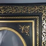 Napoleon III black and gold laqué frame, oval view 46x40 cm