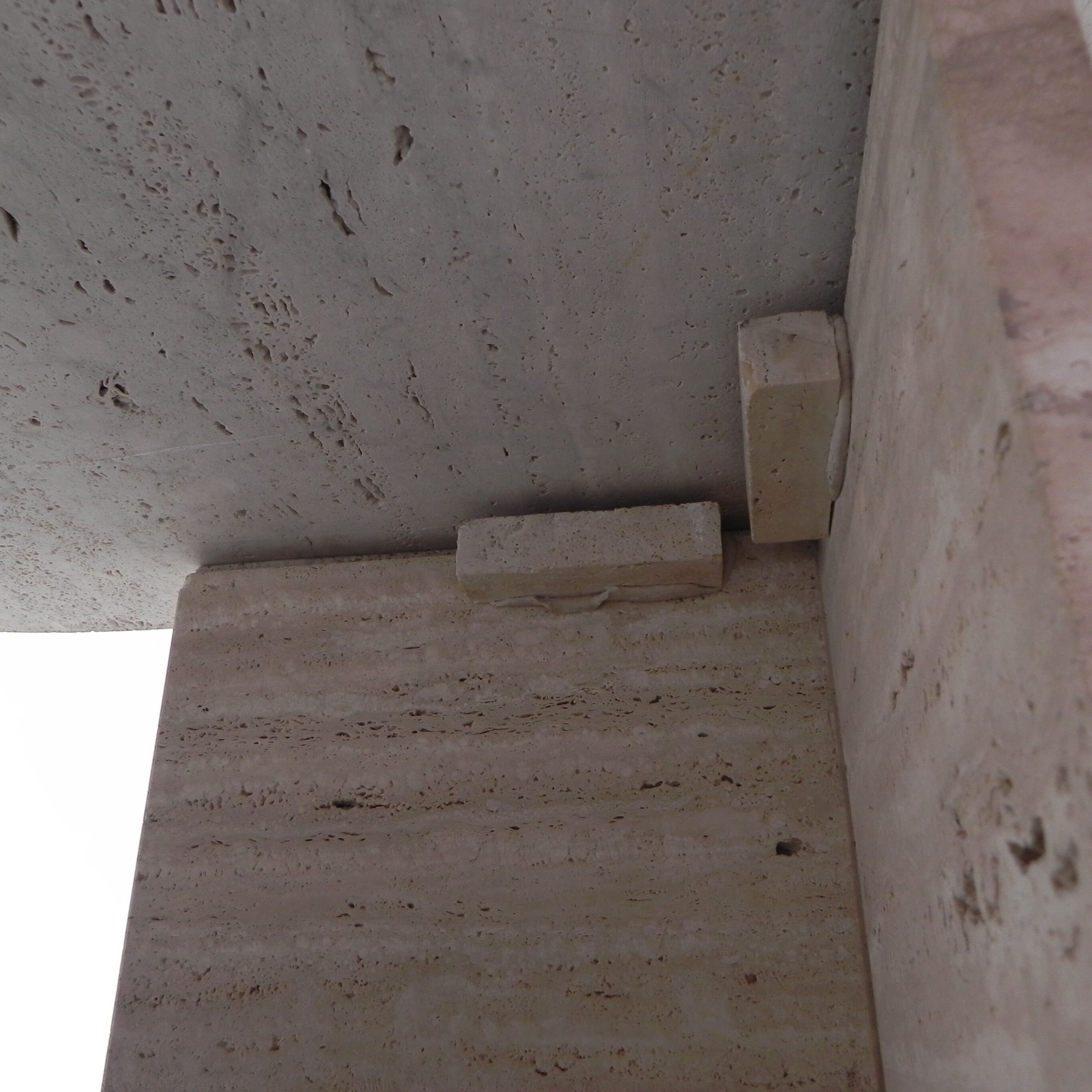Travertine coffee table