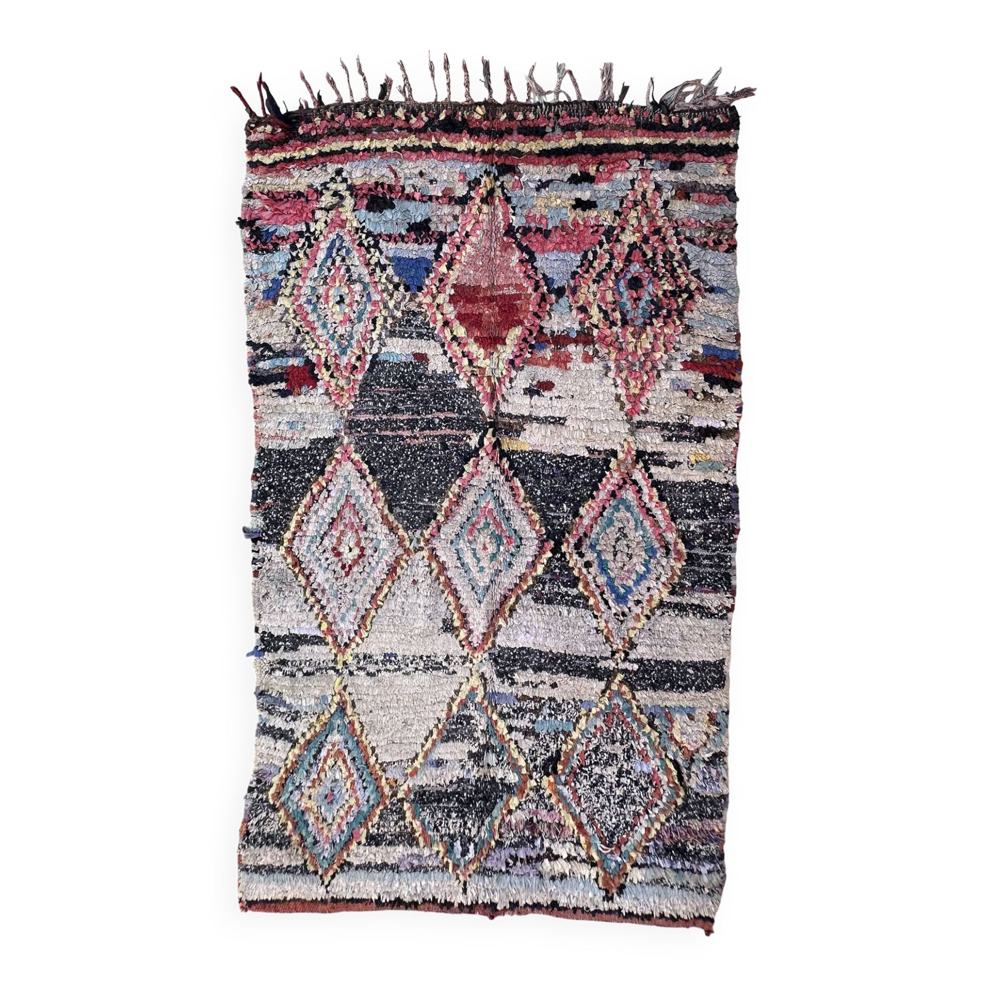 Tapis Marocain Boucherouite coloré - 159 x 265 cm