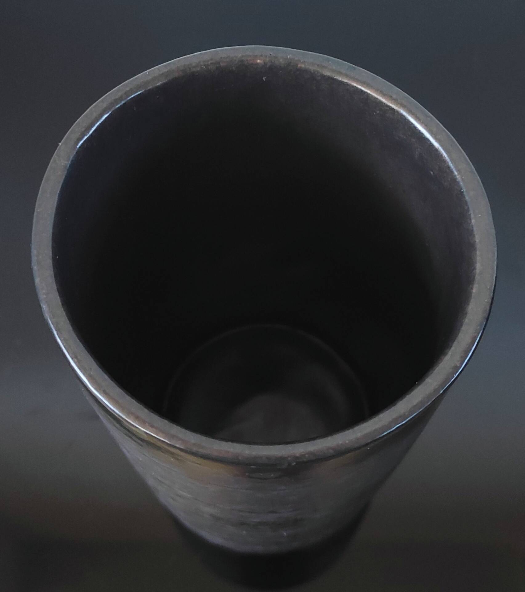 Vintage ceramic cylindrical vase