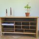 Vintage ochre bench locker shelf
