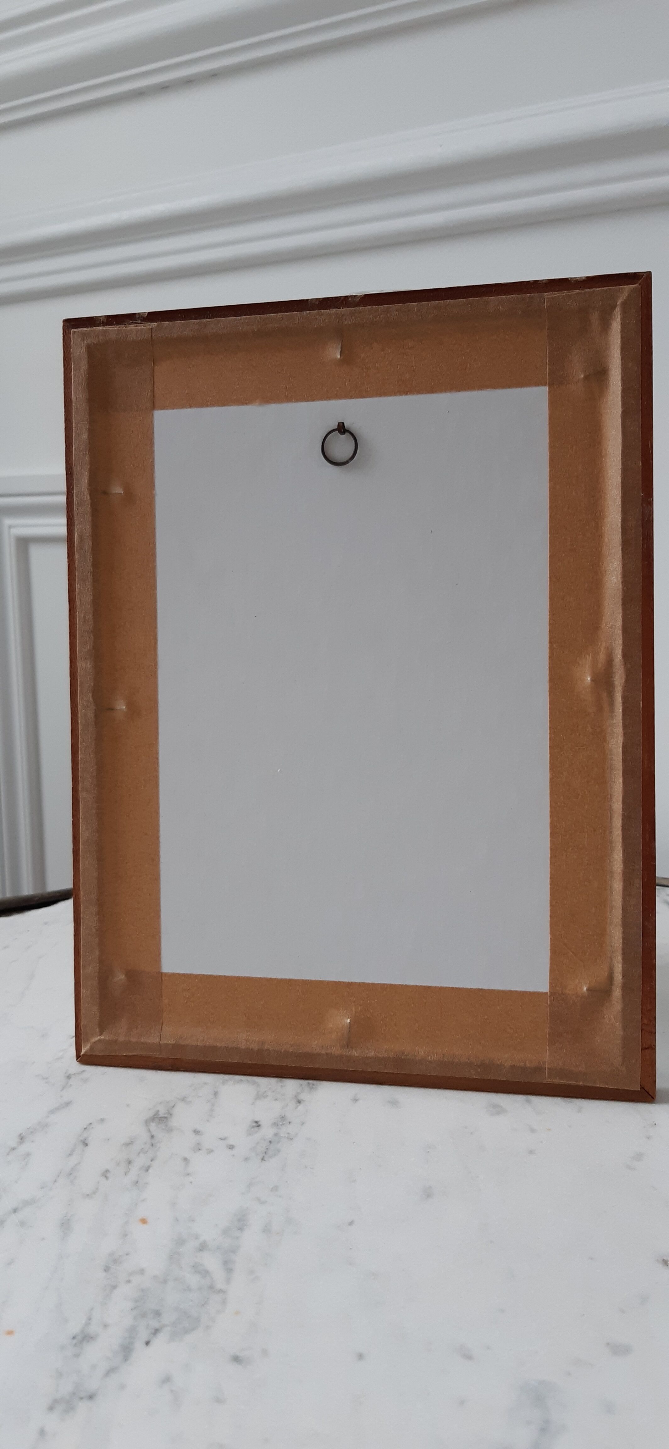 Wooden mirror marquetry 30s 17x22cm