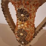 Trophy vase decorated with shells - vintage seaside crafts