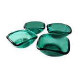Lot de 4 coupelles en verre émeraude