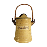Sandstone pickle pot with handle