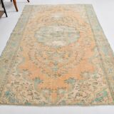 6x9 Pale Orange Oriental Vintage Rug 182x270Cm SK 21429