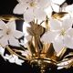 Vintage Murano Glass Chandelier White Flowers, 1970