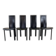 Set of 4 Italian Black Leather Dining Chairs