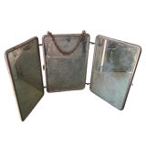 Vintage triptych barber mirror