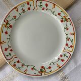Dessert plate orange-red floral pattern