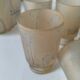 Frosted glass carafe and 6 stemmed glasses set