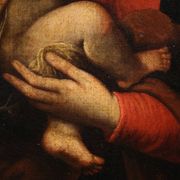 Peinture religieuse antique de la Madone et l'Enfant du XVIIIe siècle