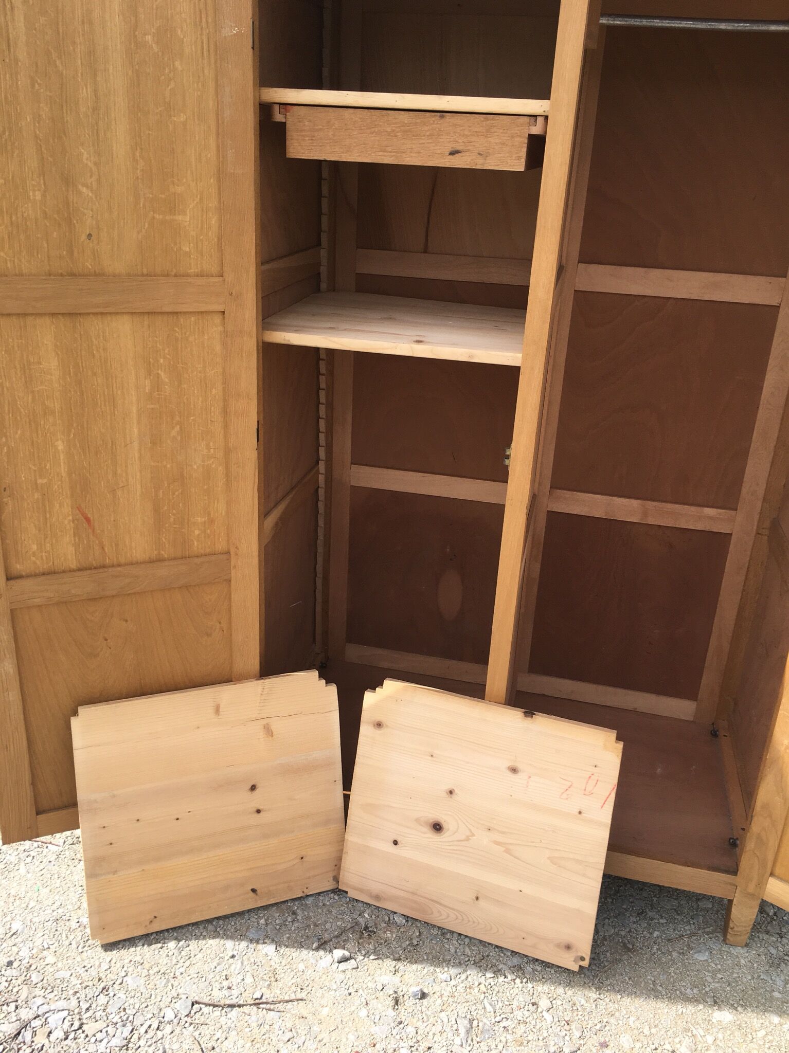 Paris wardrobe raw wood
