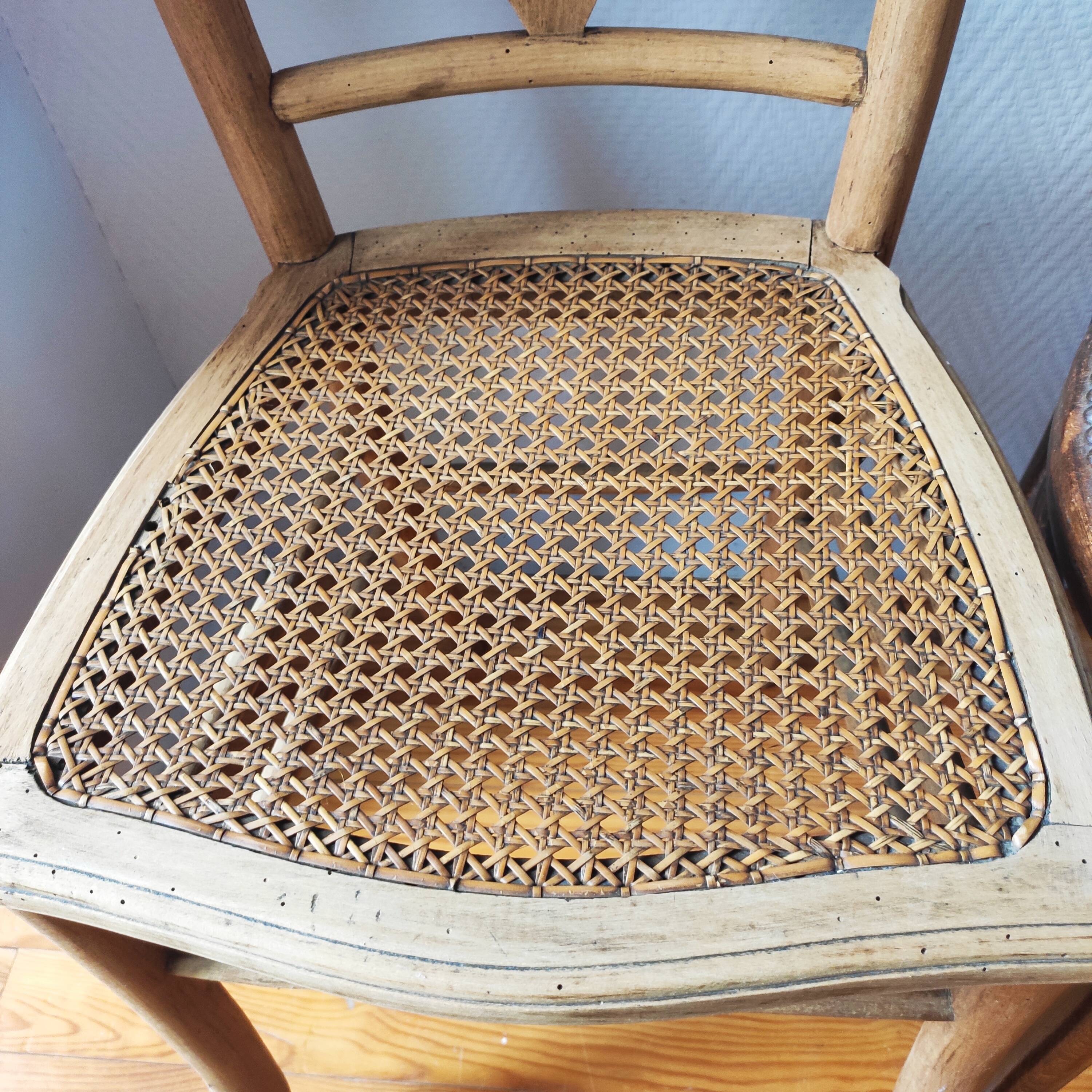 Set of 4 mismatched bistro chairs