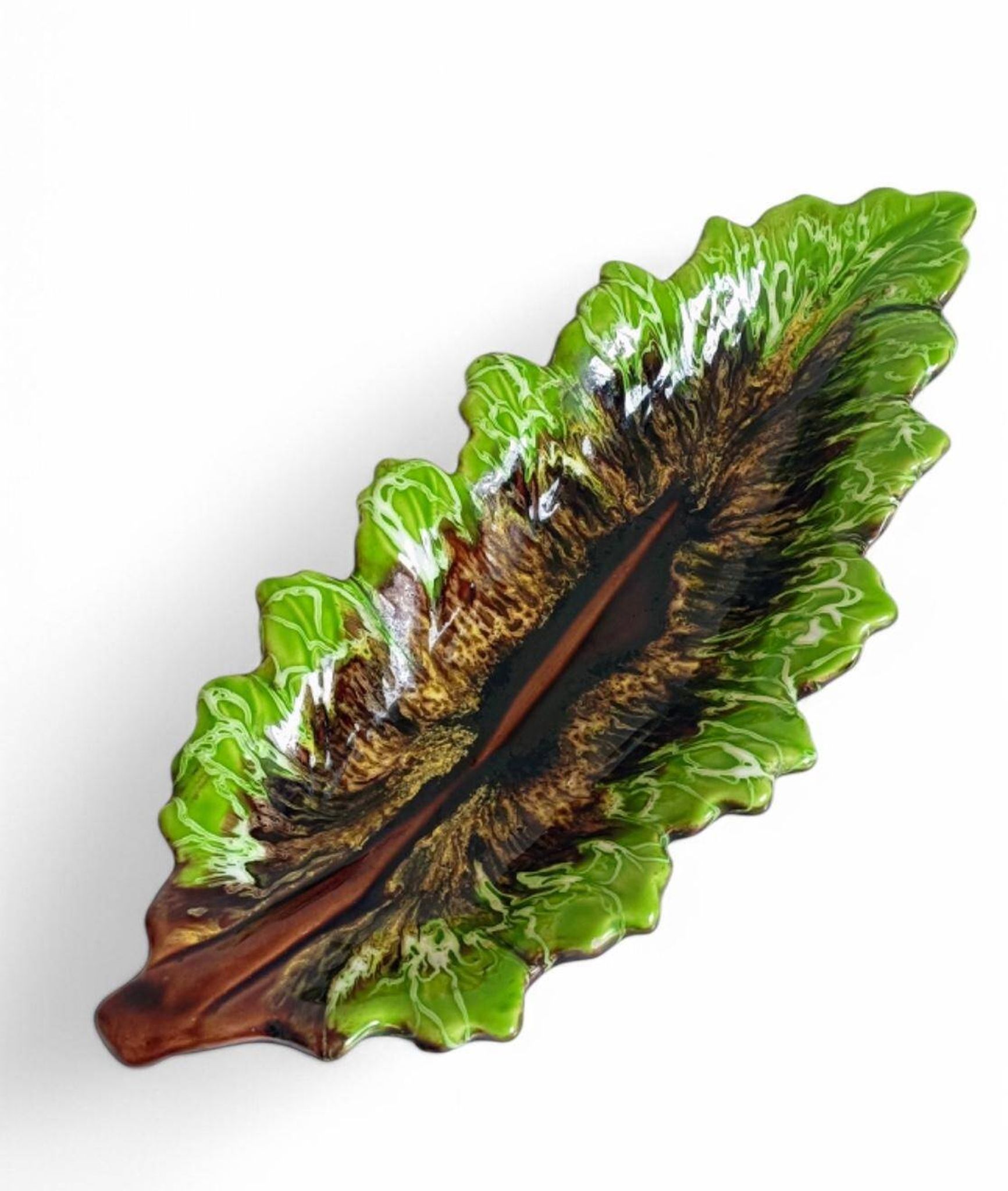 Mid-Century Majolica Centerpiece by Vallauris, Handmade, 1950s France