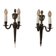 Pair of mid-19th century brass tassel sconces