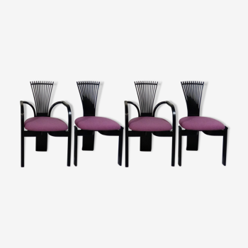 Set of 4 Totem dining chairs by Torstein Nilsen for Westnofa, Norway 1980's