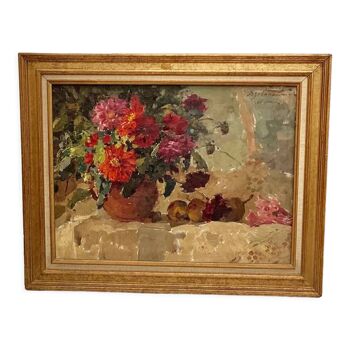 Tableau ancien Huile sur toile signé vers les années 1960 dimension: hauteur -56,5 largeur -71cm-