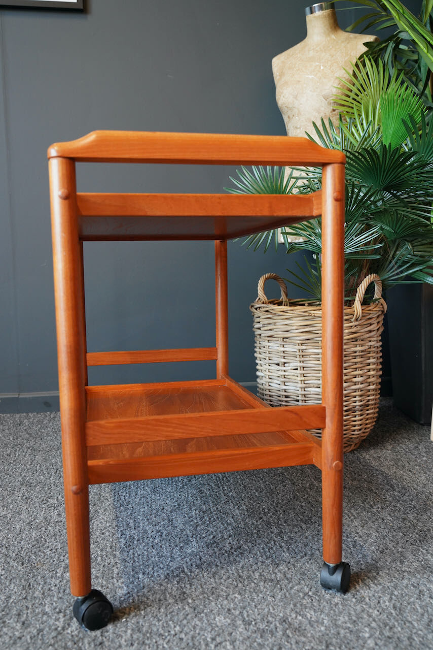 Mid century danish vintage hostess serving drinks trolley in teak