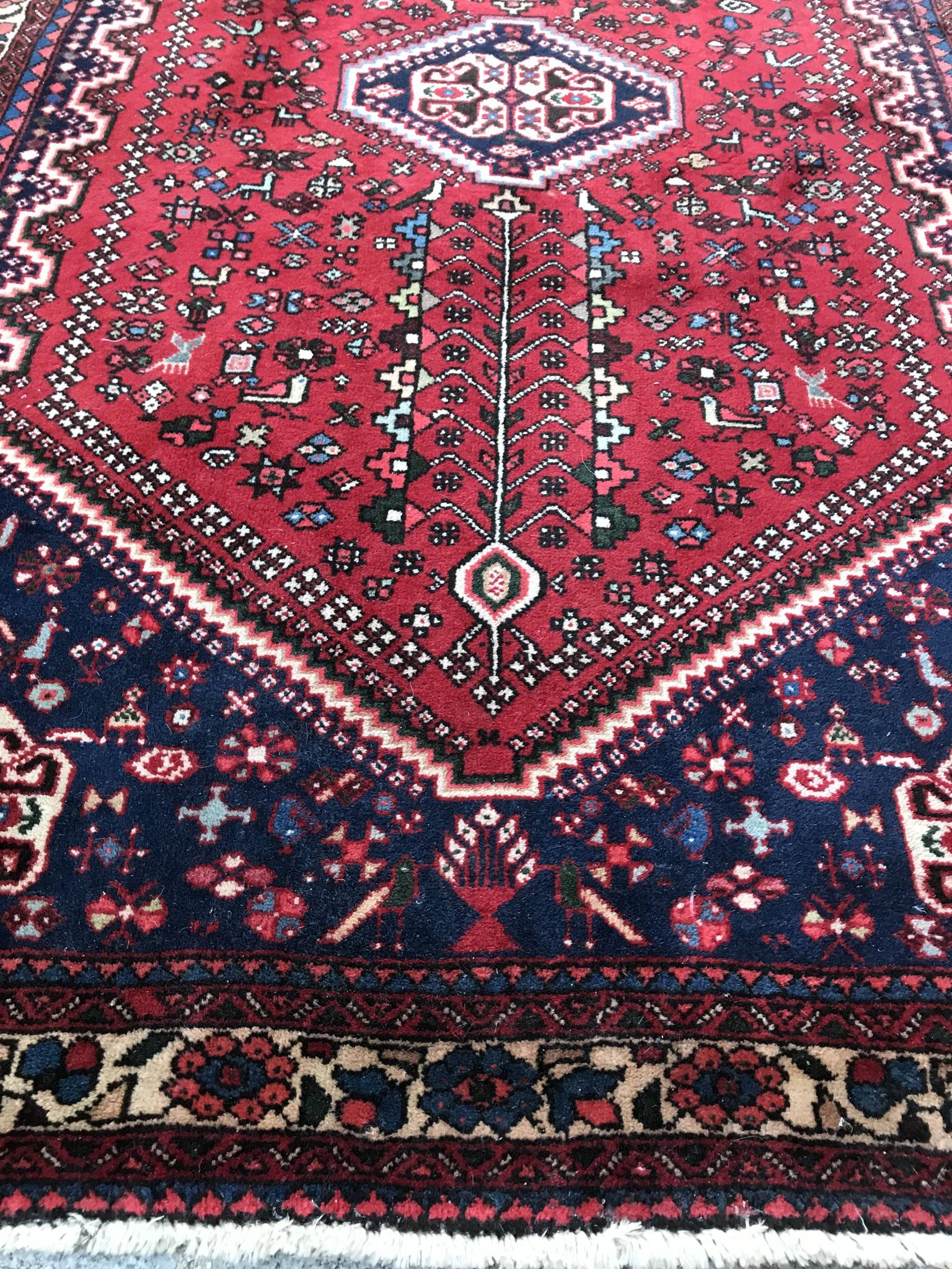 Carpet old corridor Persian abadeh done hand 107x297cm