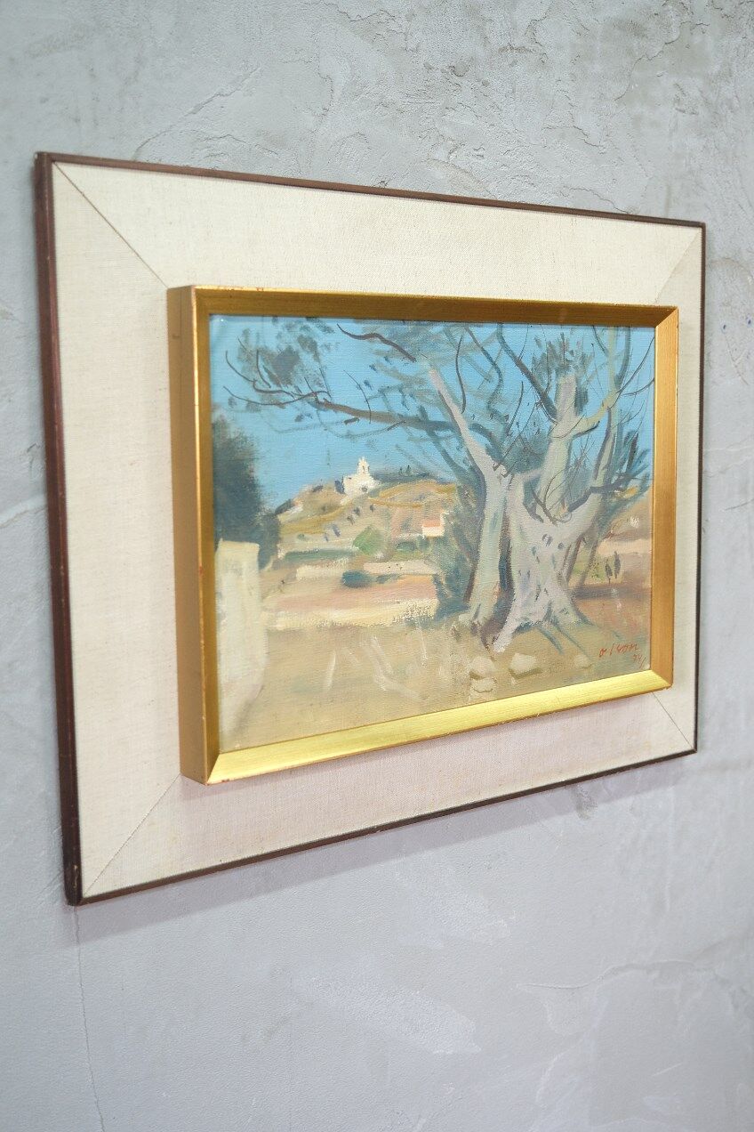 Ove Olson ( 1903-1975 ), Swedish Modern Painting, 1974, Oil on Canvas, Framed.