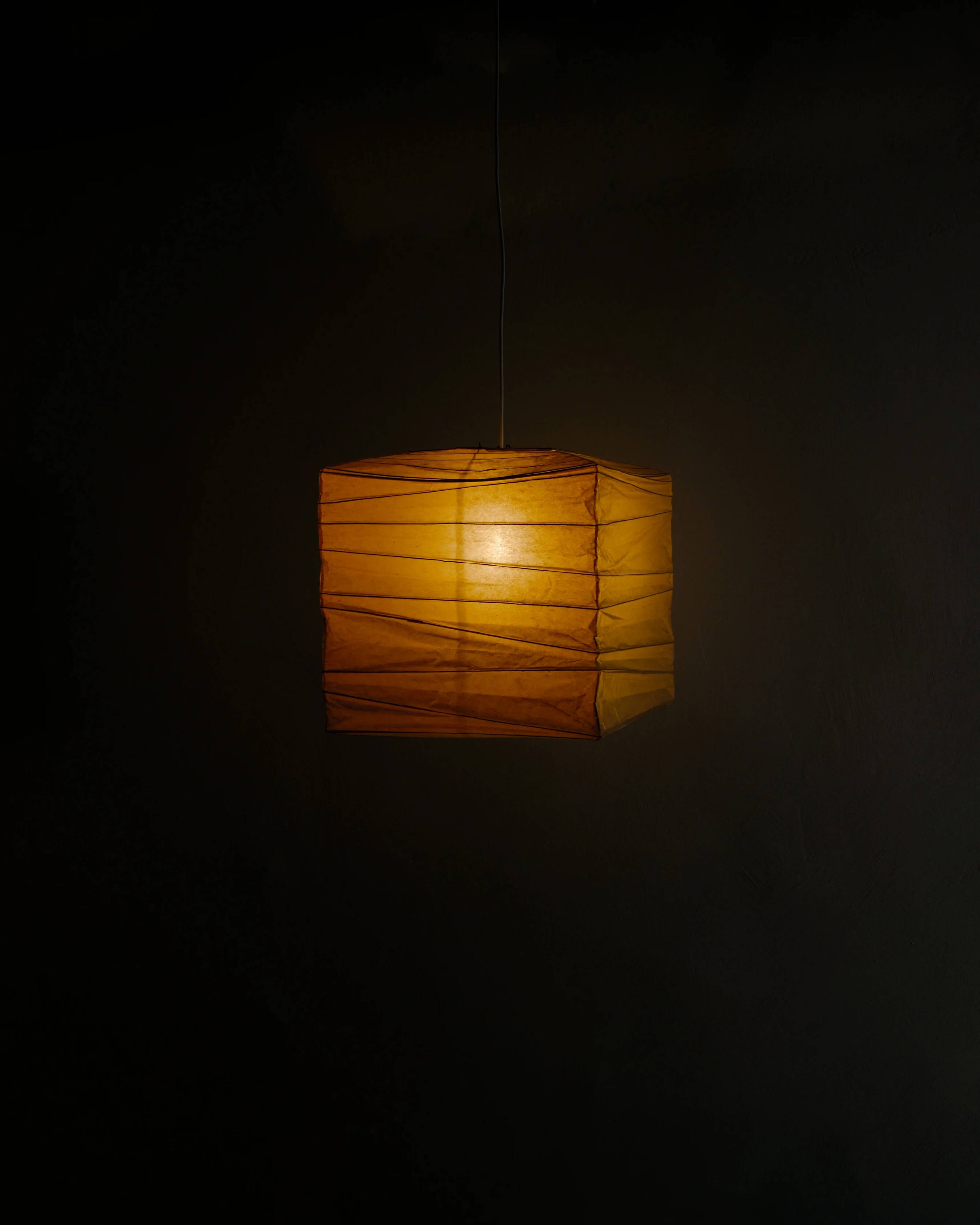 Vintage Mid Century "45X" Ceiling Paper Pendant Lamp Isamu Noguchi, 1970s