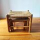 Set of 3 small wooden and straw benches/stools Vintage 60-70s