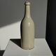 Bouteille vintage en grès beige moucheté H31