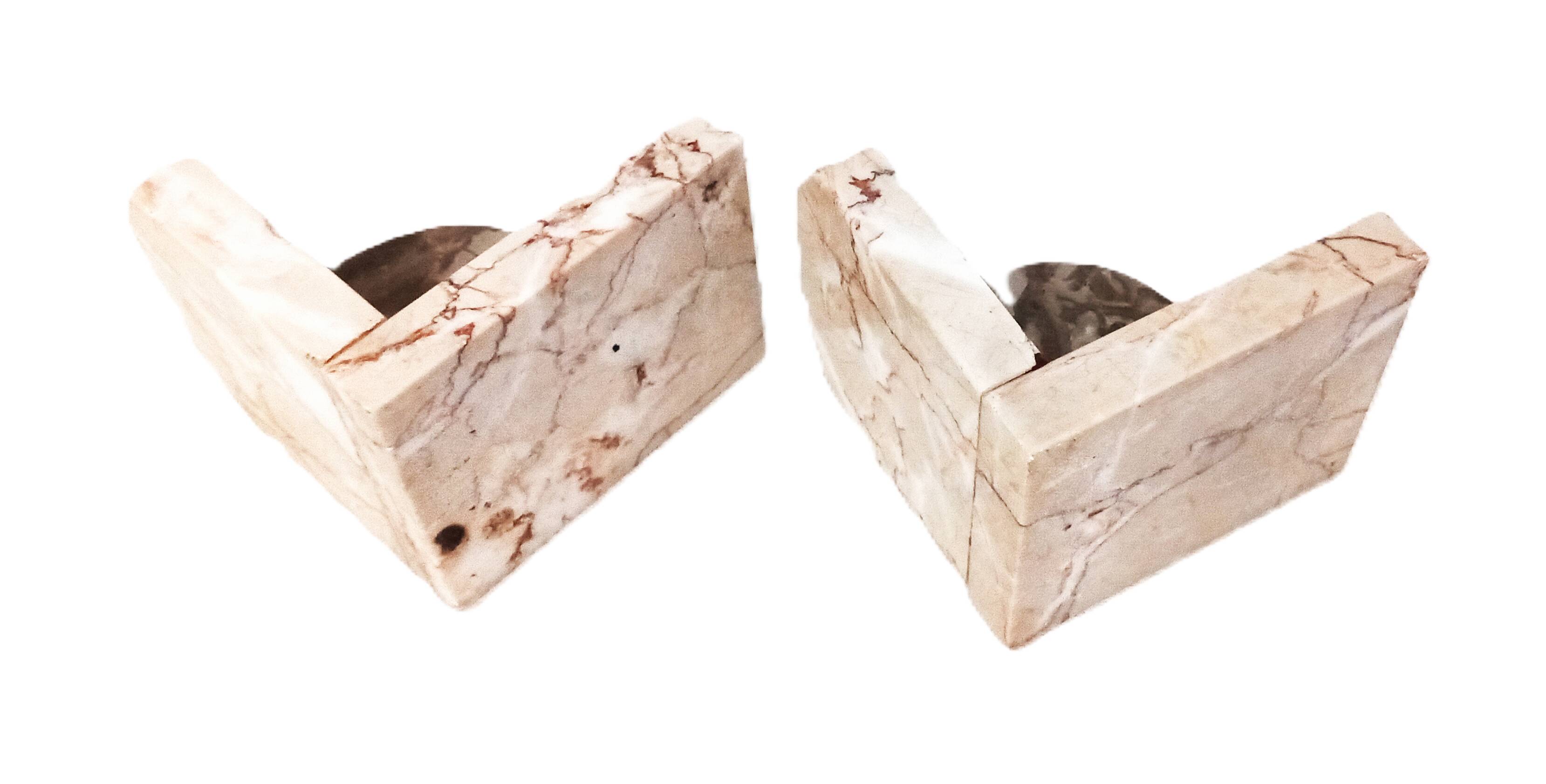 Antique marble bookends / pair