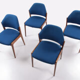 Vintage set of 4 dining table chairs designed by Hartmut Lohmeyer for Wilkhahn, 1970