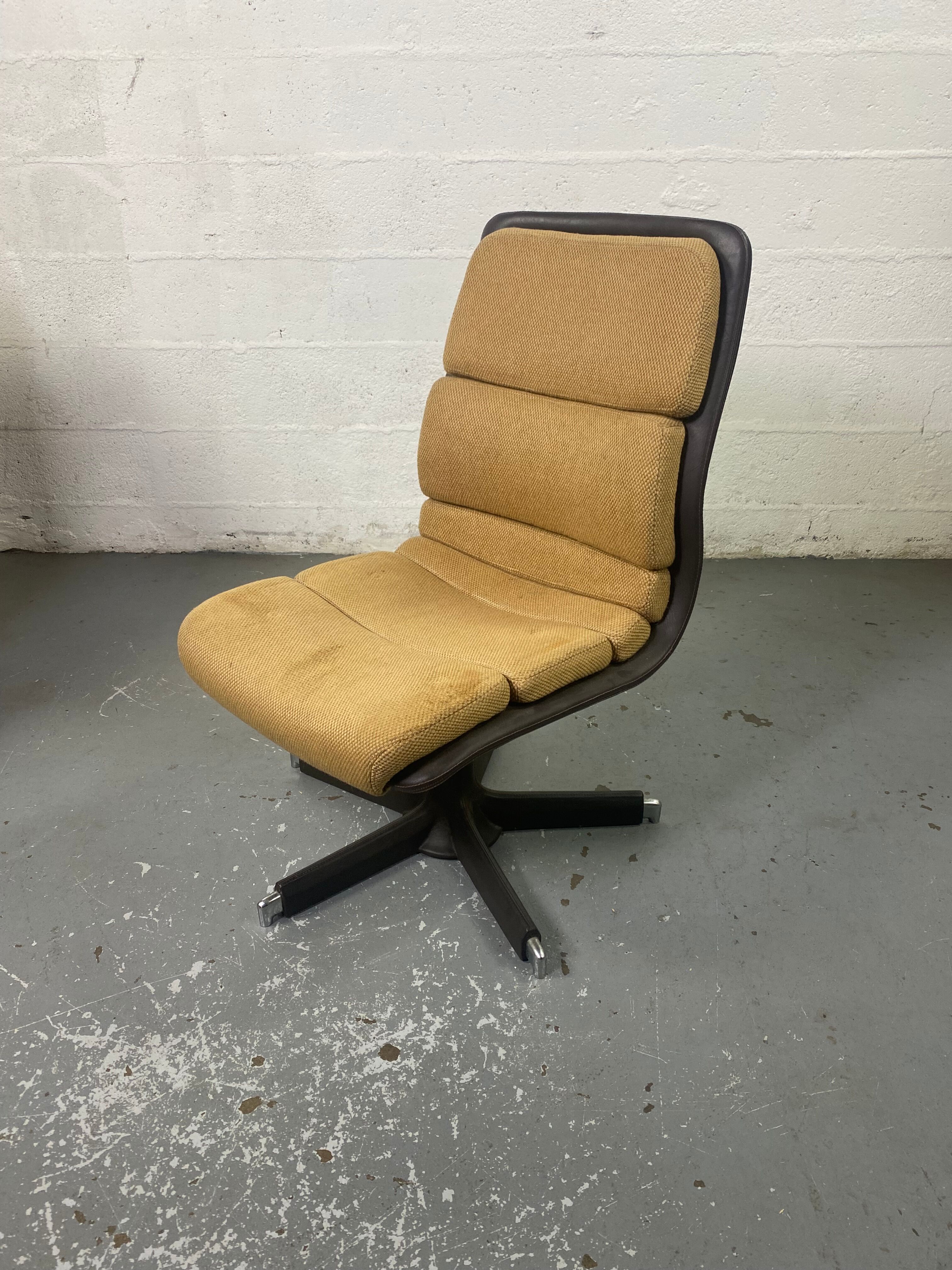 Vintage Office Chair in Leatherette and Fabric
