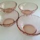 Lot of 4 pink glass cups