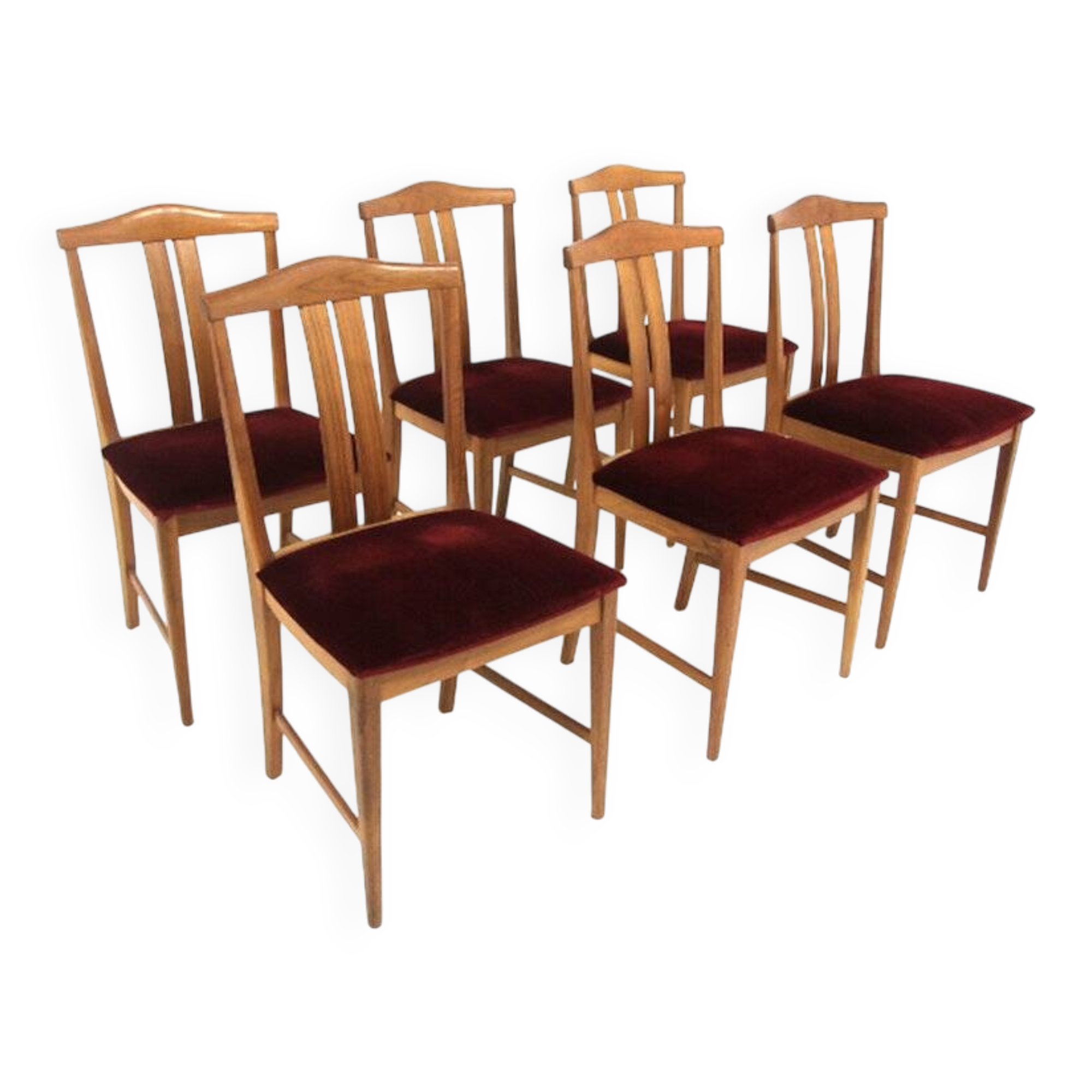 Set of 6 Scandinavian walnut chairs, Sweden, 1960