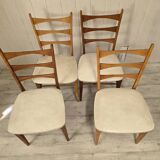 4 beech chairs, 1960s