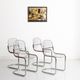 Set of 4 chrome steel chairs, Gastone Rinaldi, style  Italy, 1970