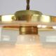 Mid-century Italian Brass and Glass Pendant Lamps, set of 2