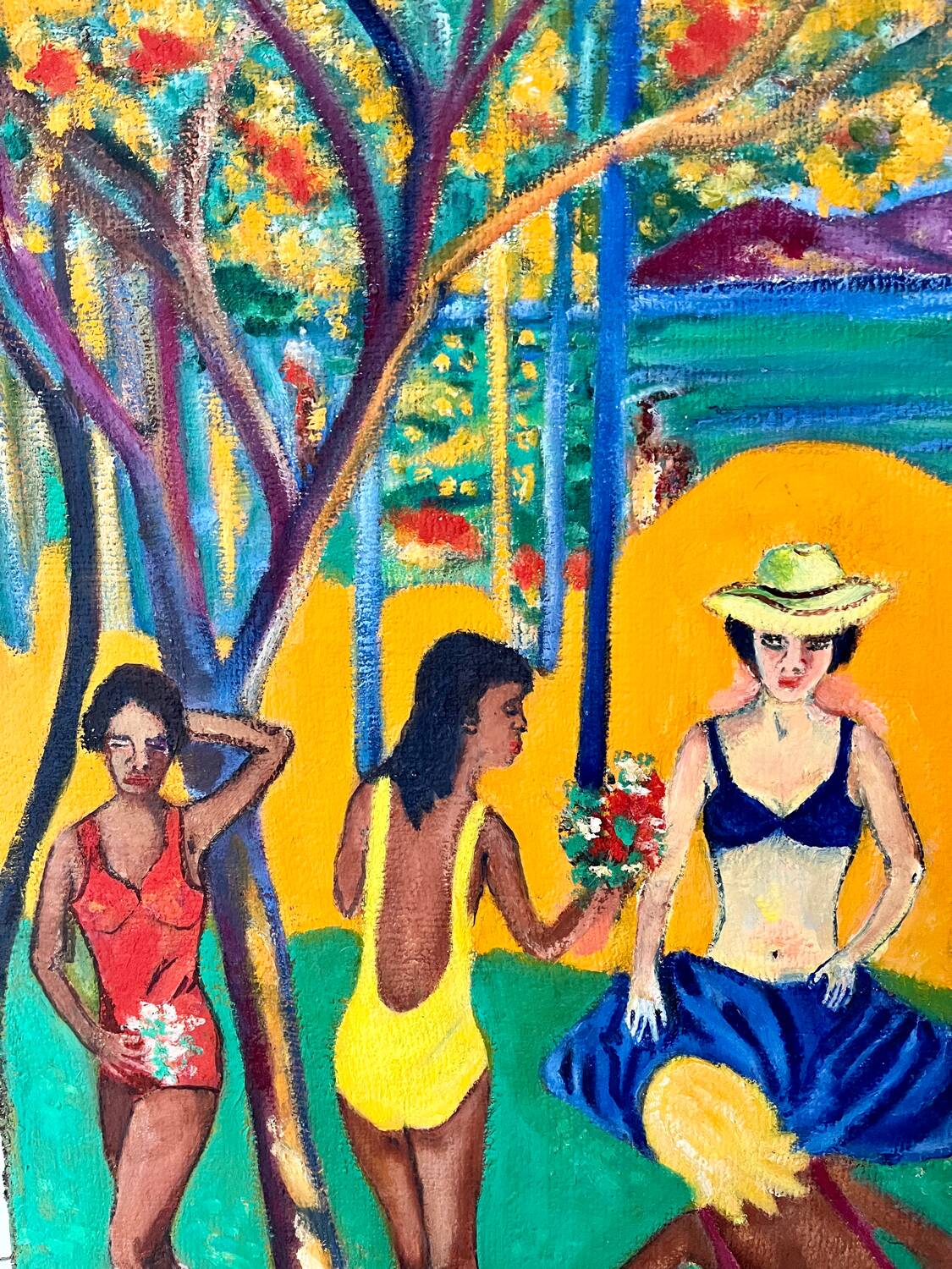 Tahiti landscape on panel