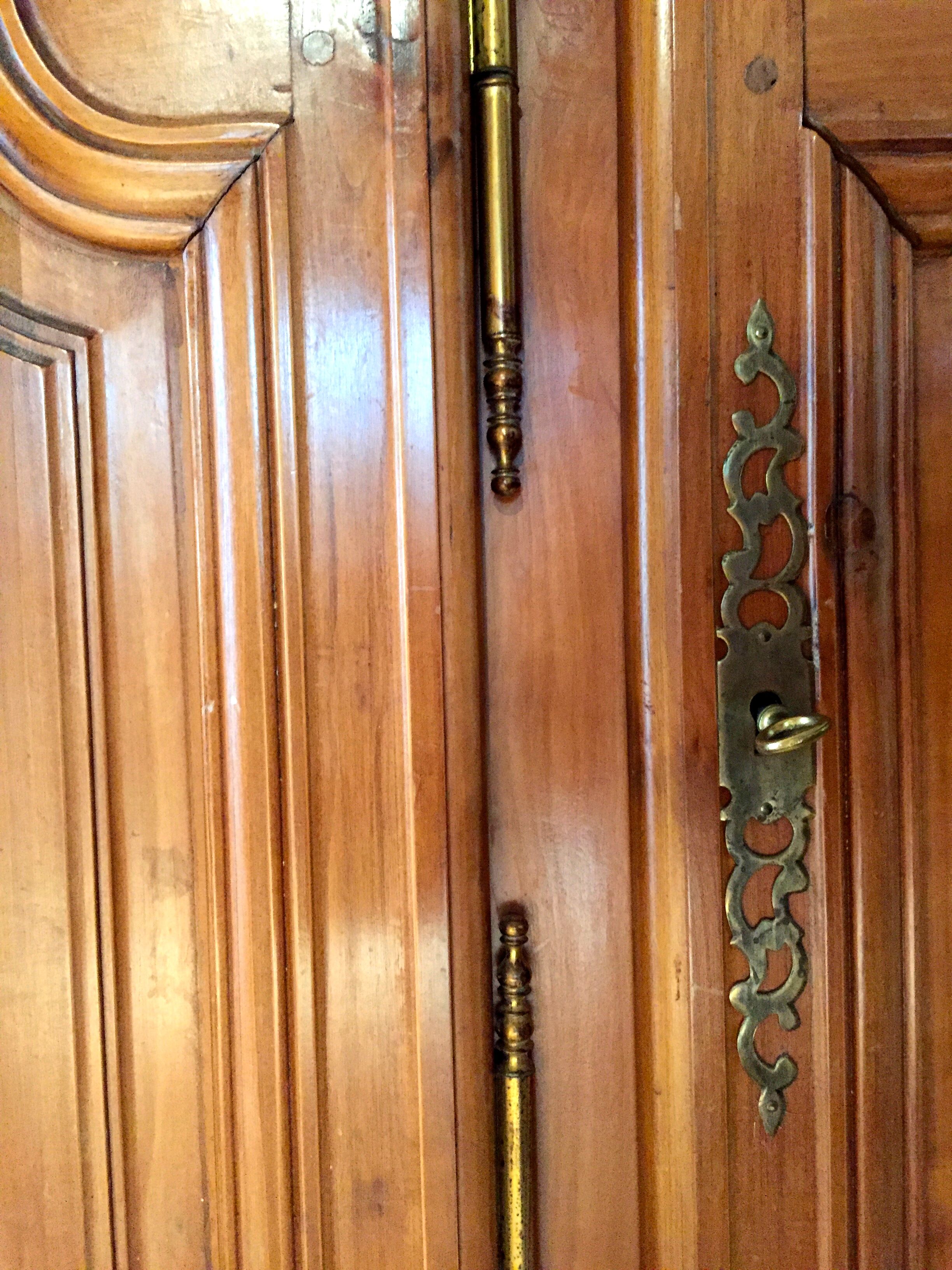 Vintage glass library in solid cherry