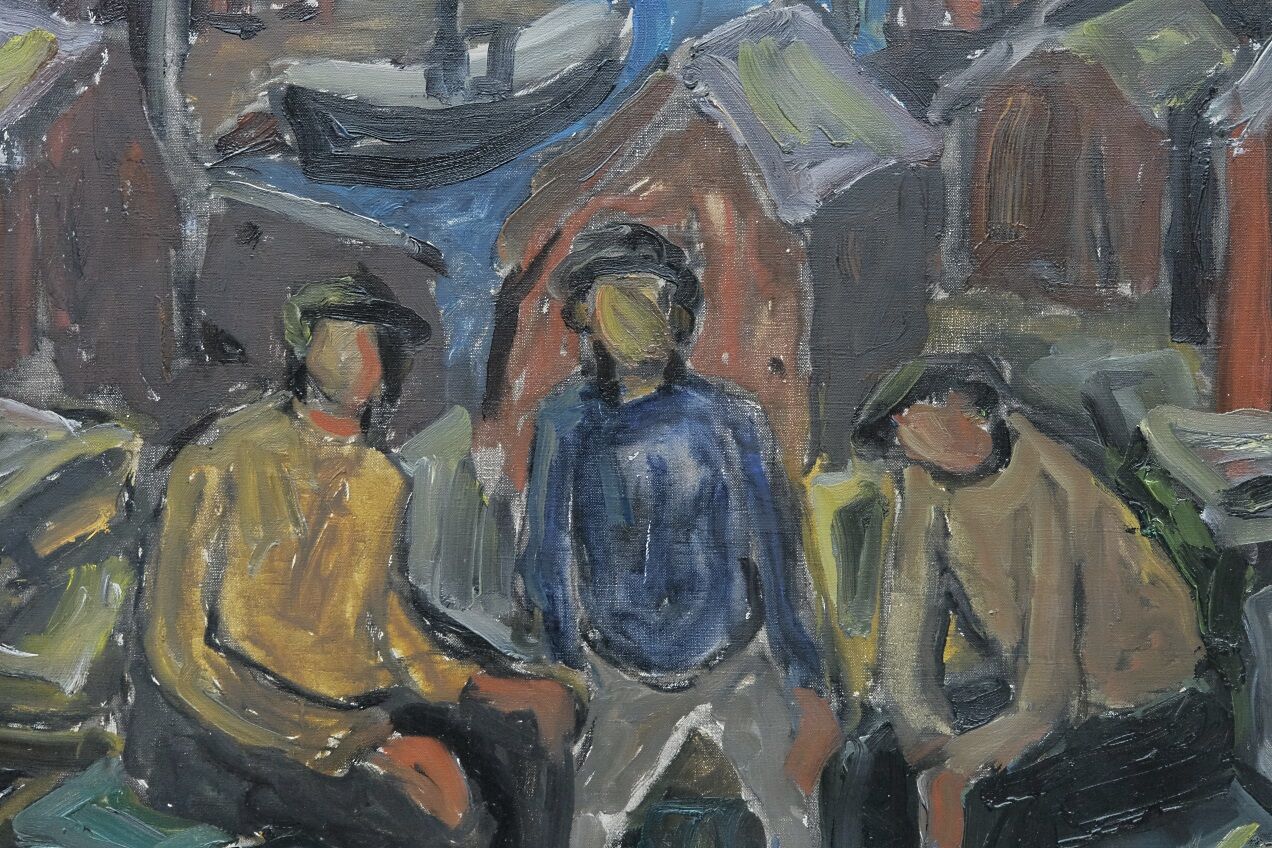 Einar Emland, Scandinavian modern painting, 1960s, Oil on Canvas, Framed