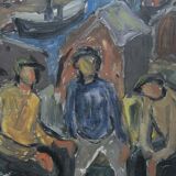 Einar Emland, Scandinavian modern painting, 1960s, Oil on Canvas, Framed