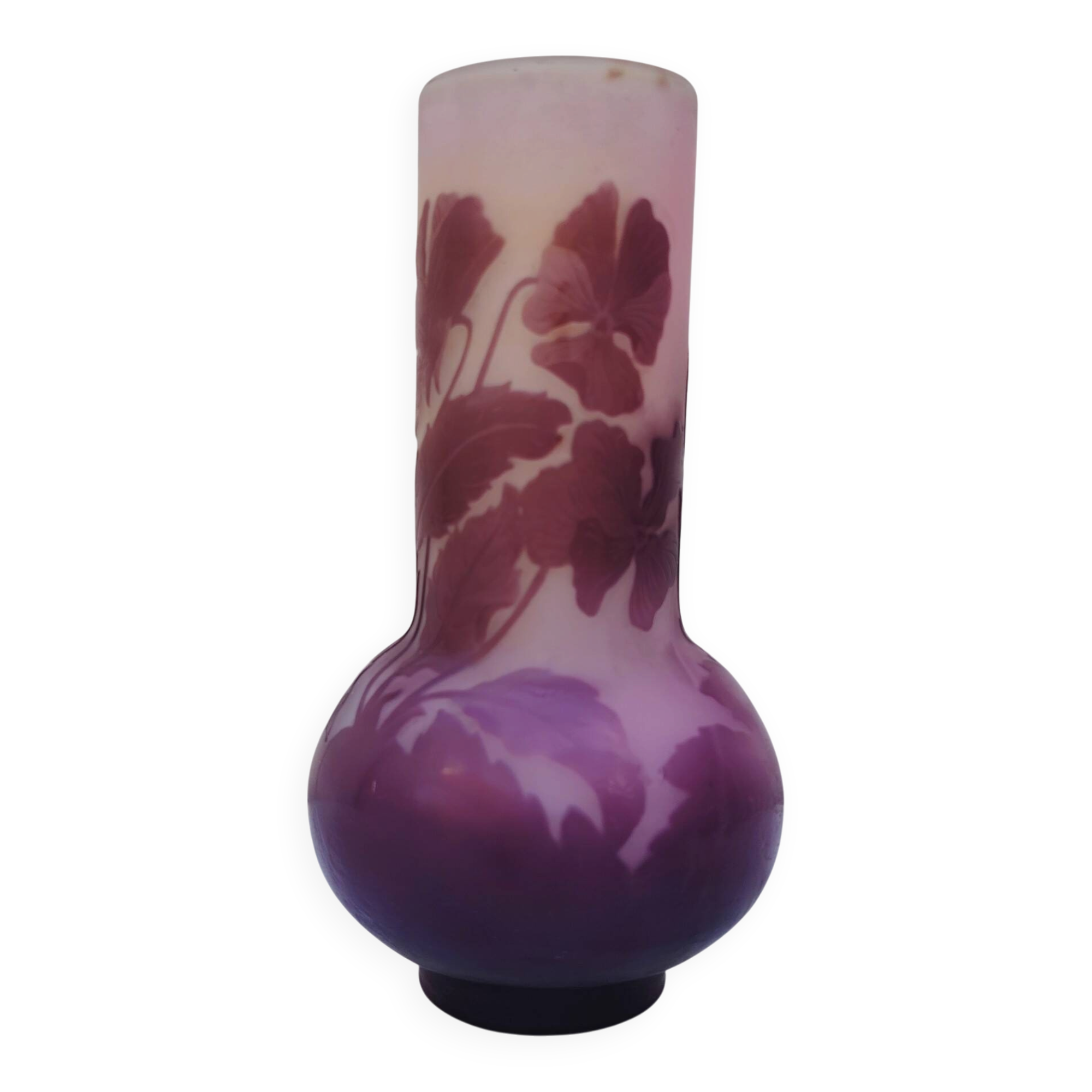 Gallé vase with flower decoration, Nancy Art Nouveau