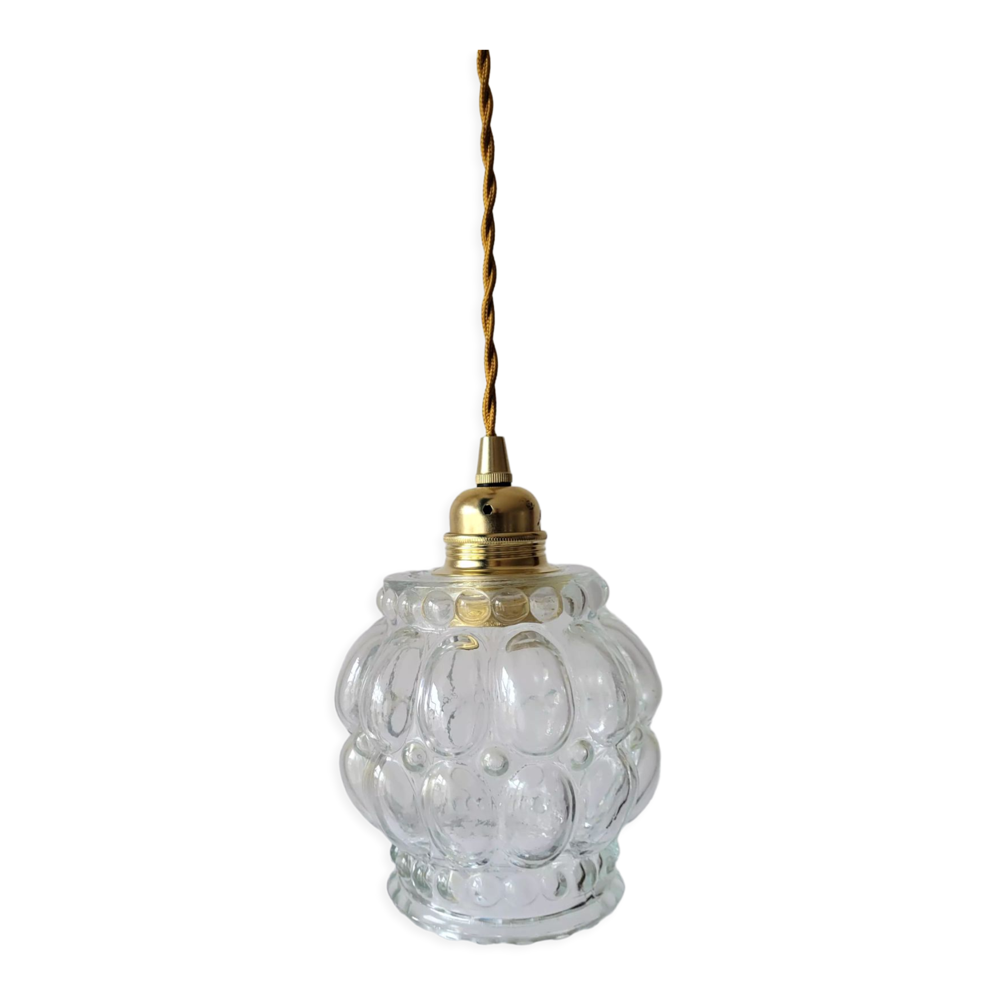 Bubbles molded glass pendant lamp