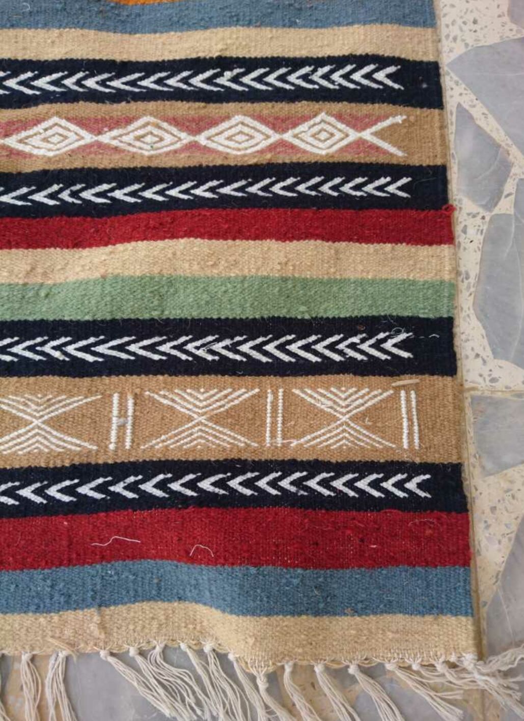 Wool hand-made carpet Kilim multicolor 97x144cm
