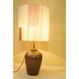 Sandstone lamp base and cotton thread lampshade, 1970s.