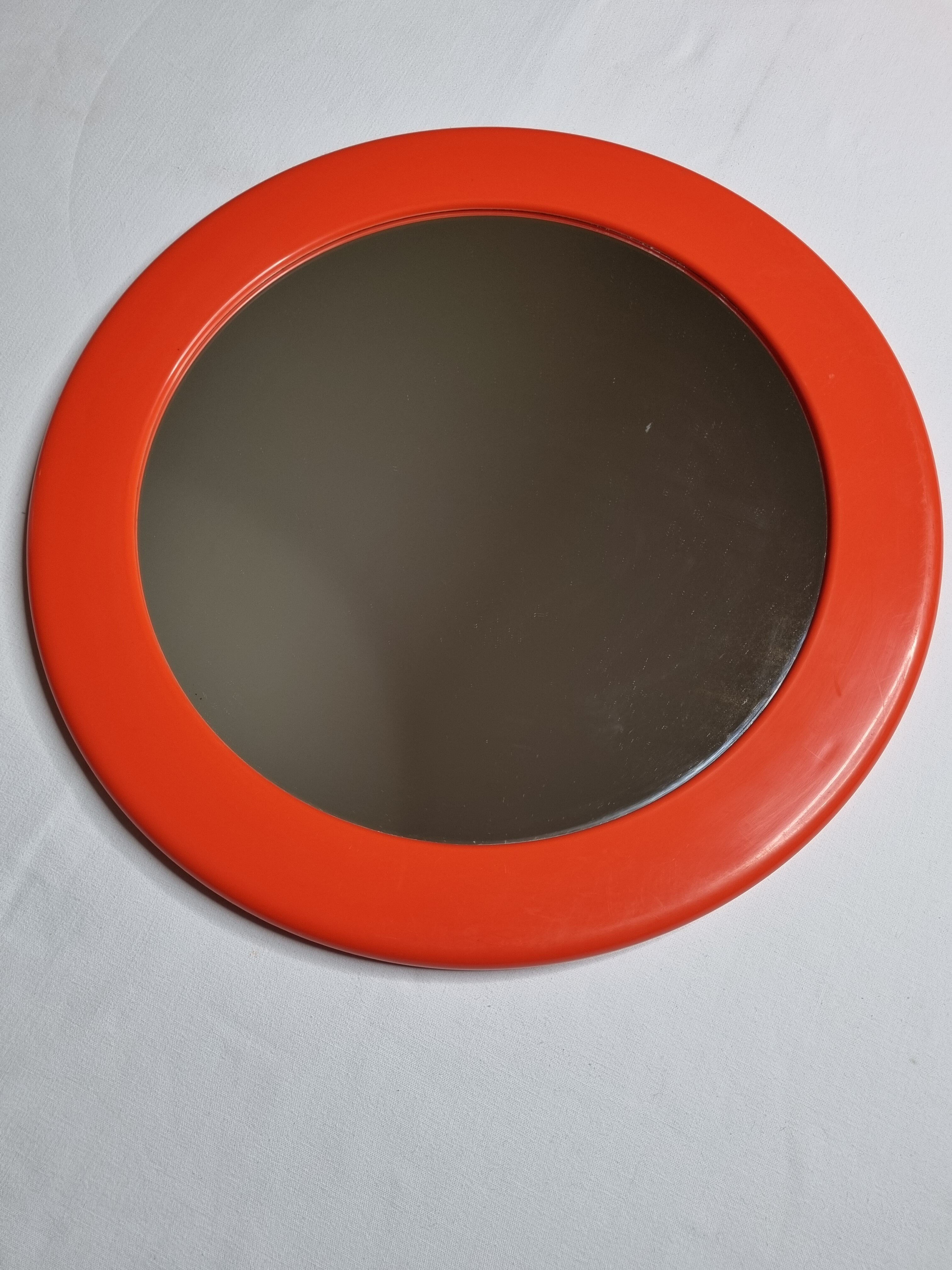 Miroir Syla vintage et étagère de salle de bain, orange, années 70
