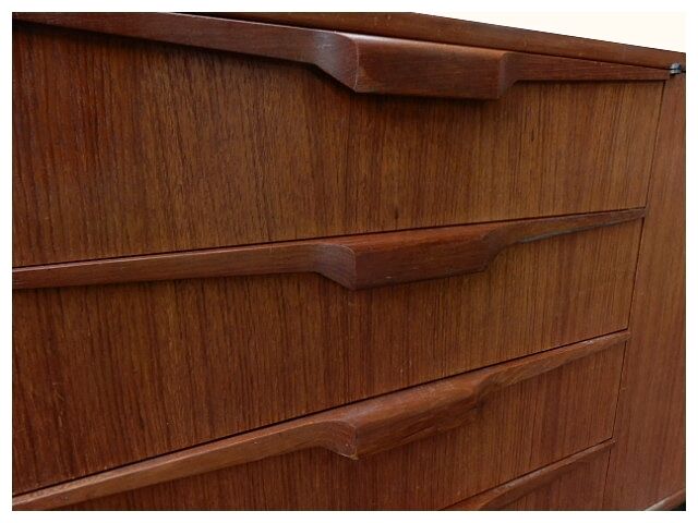 Enfilade vintage scandinave de 2,50 m en teck années 1960